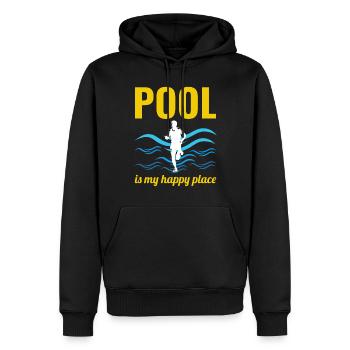 Deep Water Aqua jogging Pool Running Fitness - Men’s Premium Organic Hoodie - black - Front - Nico (187cm)