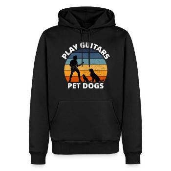Spielen Gitarren Pet Dogs Musik Musiker Bassist Funny - Männer Premium Bio Hoodie - Schwarz - Vorne - Nico (187cm)