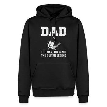Basse Guitare Papa Musicien Musicien Bassiste Fête des pères - Sweat à capuche Premium bio Homme - noir - Devant - Nico (187cm)