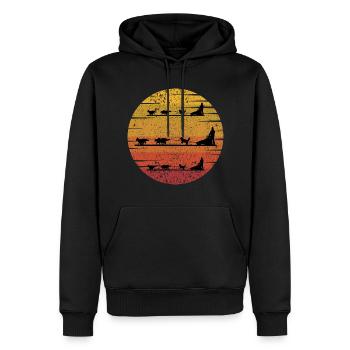Husky Schlitten Hunderennen Alaskan Racers - Männer Premium Bio Hoodie - Schwarz - Vorne - Nico (187cm)
