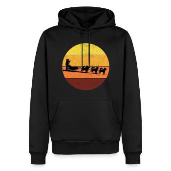 Husky Schlitten Hunderennen Alaskan Racers - Männer Premium Bio Hoodie - Schwarz - Vorne - Nico (187cm)
