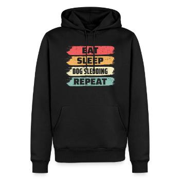 Husky Schlitten Hunderennen Alaskan Racers - Männer Premium Bio Hoodie - Schwarz - Vorne - Nico (187cm)