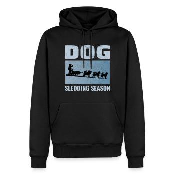 Husky Schlitten Hunderennen Alaskan Racers - Männer Premium Bio Hoodie - Schwarz - Vorne - Nico (187cm)