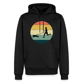 Canicross Trail Running Hund Sport Outdoor Hobby - Männer Premium Bio Hoodie - Schwarz - Vorne - Nico (187cm)