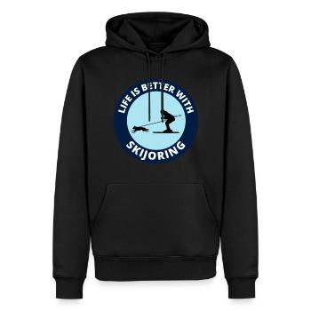 Hund Skijöring Extremsport Skirennen - Männer Premium Bio Hoodie - Schwarz - Vorne - Nico (187cm)
