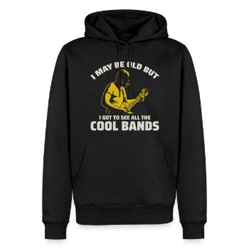 Alter Mann Gitarrist Musik Musiker Papa Opa - Männer Premium Bio Hoodie - Schwarz - Vorne - Nico (187cm)