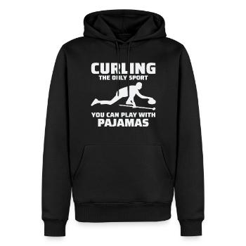 Curling Kehrfächer Winter Eissport Curler Lustig - Männer Premium Bio Hoodie - Schwarz - Vorne - Nico (187cm)