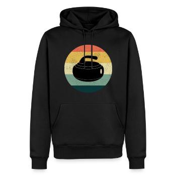 Curling Kehren Winter Eissport Retro Vintage - Männer Premium Bio Hoodie - Schwarz - Vorne - Nico (187cm)
