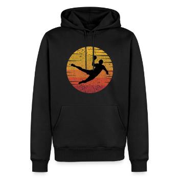 Handballspieler Retro Vintage 80er Jahre Stil Handballer - Männer Premium Bio Hoodie - Schwarz - Vorne - Nico (187cm)