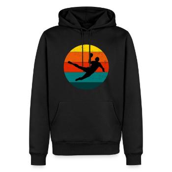 Handballspieler Retro Vintage 80er Jahre Stil Handballer - Männer Premium Bio Hoodie - Schwarz - Vorne - Nico (187cm)
