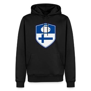 Finnland Flagge Curling Team Wintersport - Männer Premium Bio Hoodie - Schwarz - Vorne - Nico (187cm)
