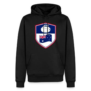 Australische Flagge Curling Winter Eissport Australien - Männer Premium Bio Hoodie - Schwarz - Vorne - Nico (187cm)
