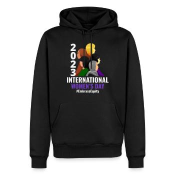 Internationaler Frauentag 2023 8. März - Männer Premium Bio Hoodie - Schwarz - Vorne - Nico (187cm)