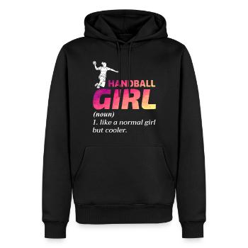 Handball Girl Handballaller Drôle de dicton - Sweat à capuche Premium bio Homme - noir - Devant - Nico (187cm)