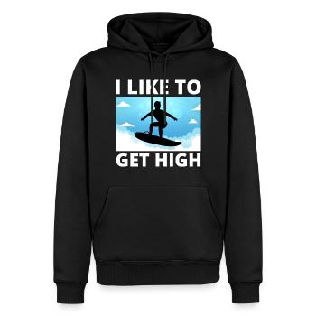 Skysurf Parachutisme Extreme Sport Skydiver Drôle - Sweat à capuche Premium bio Homme - noir - Devant - Nico (187cm)