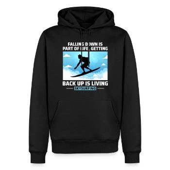 Skysurfing Fallschirmspringen Extremsport Fallschirmspringer Lustig - Männer Premium Bio Hoodie - Schwarz - Vorne - Nico (187cm)