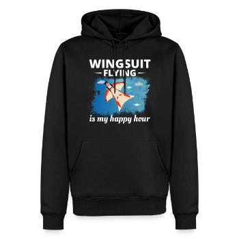 Wingsuit fliegen Base Jumping Fallschirmspringen Wingsuiting - Männer Premium Bio Hoodie - Schwarz - Vorne - Nico (187cm)