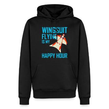 Wingsuit fliegen Base Jumping Fallschirmspringen Wingsuiting - Männer Premium Bio Hoodie - Schwarz - Vorne - Nico (187cm)