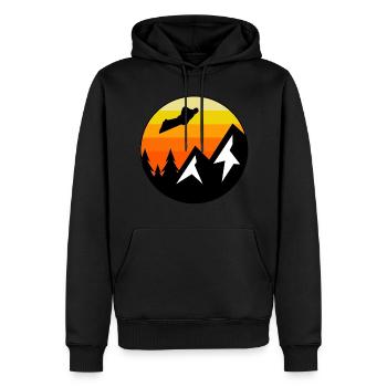 Wingsuit fliegen Base Jumping Skydiving Retro - Männer Premium Bio Hoodie - Schwarz - Vorne - Nico (187cm)