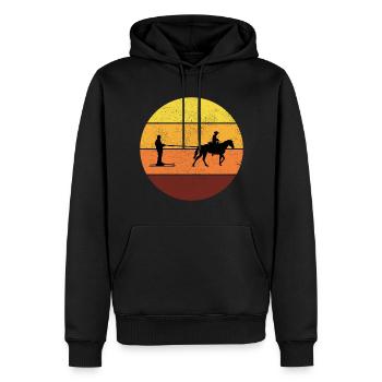 Pferd Skijöring Wintersport Retro Vintage - Männer Premium Bio Hoodie - Schwarz - Vorne - Nico (187cm)