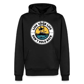 Wingsuit fliegen Base Jumping Fallschirmspringen Wingsuiting - Männer Premium Bio Hoodie - Schwarz - Vorne - Nico (187cm)