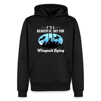 Wingsuit fliegen Base Jumping Fallschirmspringen Wingsuiting - Männer Premium Bio Hoodie - Schwarz - Vorne - Nico (187cm)