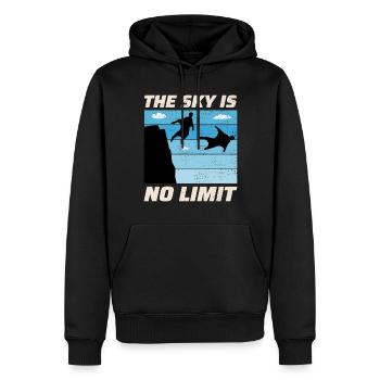 Wingsuit volant Base Jumping Parachutisme Wingsuit - Sweat à capuche Premium bio Homme - noir - Devant - Nico (187cm)