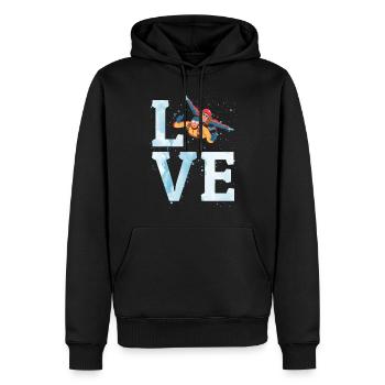 Parachute parachute parachutiste parachutiste parachutisme - Sweat à capuche Premium bio Homme - noir - Devant - Nico (187cm)