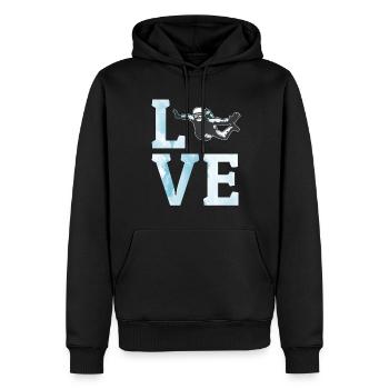 Parachute parachute parachutiste parachutiste parachutisme - Sweat à capuche Premium bio Homme - noir - Devant - Nico (187cm)