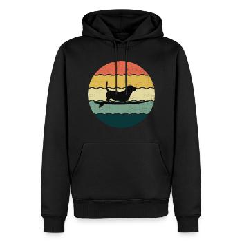 Basset Hound Propriétaire Chien Surf Planche De Surf Rétro - Sweat à capuche Premium bio Homme - noir - Devant - Nico (187cm)