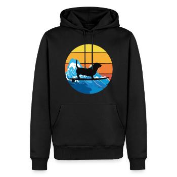 Basset Hound Propriétaire Chien Surf Planche De Surf Rétro - Sweat à capuche Premium bio Homme - noir - Devant - Nico (187cm)