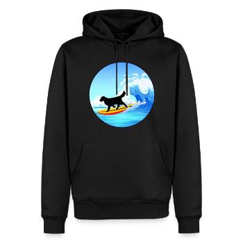 Golden retriever Maman Chien Surf Planche de Surf Surfer - Sweat à capuche Premium bio Homme - noir - Devant - Nico (187cm)