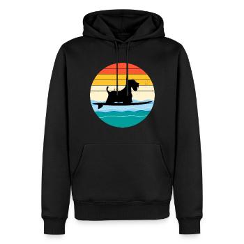 Scottish Terrier Hund Surfen Surfer Sea Waves - Männer Premium Bio Hoodie - Schwarz - Vorne - Nico (187cm)