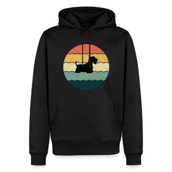Scottish Terrier Hund Surfen Surfer Sea Waves - Männer Premium Bio Hoodie - Schwarz - Vorne - Nico (187cm)