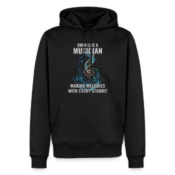 Schwimmen wie ein Musiker - Männer Premium Bio Hoodie - Schwarz - Vorne - Nico (187cm)
