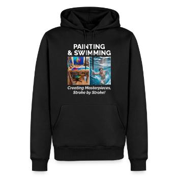 Malen und Schwimmen - Männer Premium Bio Hoodie - Schwarz - Vorne - Nico (187cm)