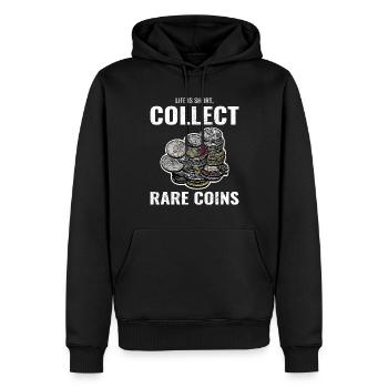 Münzsammler Sammler Numismatischer Numismatiker - Männer Premium Bio Hoodie - Schwarz - Vorne - Nico (187cm)