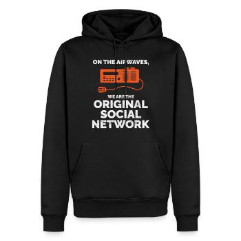 Opérateur radioamateur amateur réseau social d’origine - Sweat à capuche Premium bio Homme - noir - Devant - Nico (187cm)