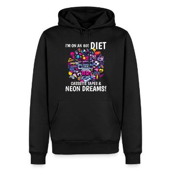 I'm on an 80s Diet Cassette Tapes Vintage 1980s - Men’s Premium Organic Hoodie - black - Front - Nico (187cm)