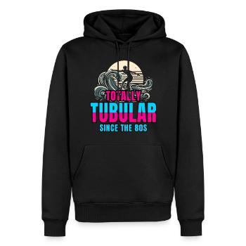 Retro Surfer Riding des années 80 vague totalement tubulaire - Sweat à capuche Premium bio Homme - noir - Devant - Nico (187cm)