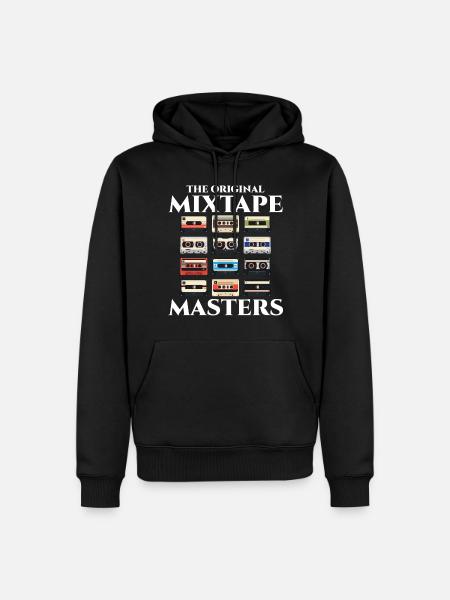 Die originalen Mixtape-Master: 80er-Jahre-Kassette - Herre Premium økologisk hoodie - sort