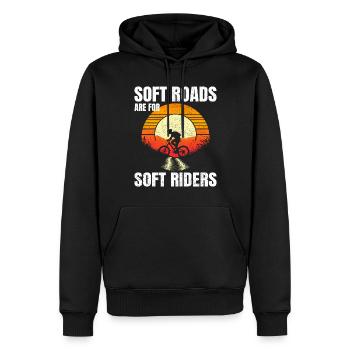 Scenic Gravel Riding Sunrise Soft Roads Not for Us - Men’s Premium Organic Hoodie - black - Front - Nico (187cm)