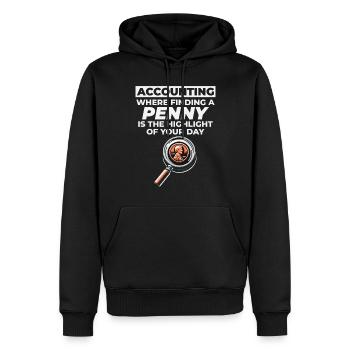 Comptable Comptabilité Tenue de livres Finance Drôle - Sweat à capuche Premium bio Homme - noir - Devant - Nico (187cm)