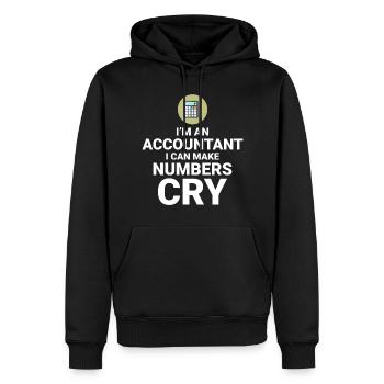 Comptable Comptabilité Tenue de livres Finance Drôle - Sweat à capuche Premium bio Homme - noir - Devant - Nico (187cm)