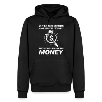 Comptable Comptabilité Tenue de livres Finance Drôle - Sweat à capuche Premium bio Homme - noir - Devant - Nico (187cm)