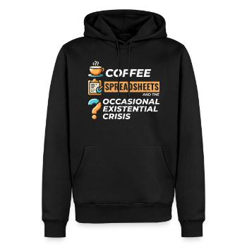 Comptable Tenue de livres Café Feuilles de calcul Drôle - Sweat à capuche Premium bio Homme - noir - Devant - Nico (187cm)