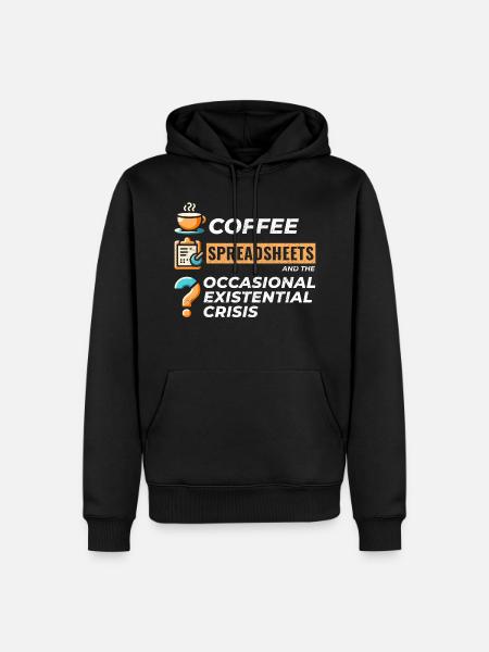 Accountant Bookkeeping Coffee Spreadsheets Funny - Men’s Premium Organic Hoodie - black