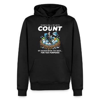 CPA Chick Counter: Humorous Tax Season Nesting Fun - Men’s Premium Organic Hoodie - black - Front - Nico (187cm)