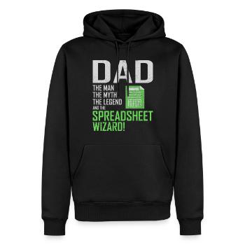Comptable Papa Comptabilité Finance Financier Drôle - Sweat à capuche Premium bio Homme - noir - Devant - Nico (187cm)
