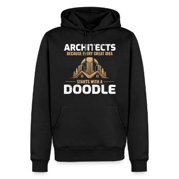 Architekt kritzelt Innenarchitektur Innovation Lustig - Männer Premium Bio Hoodie - Schwarz - Vorne - Nico (187cm)